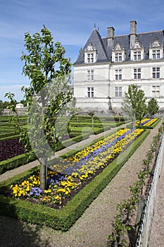 Loire Valley villandry flower bed and castle