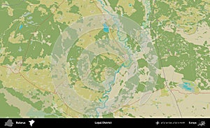Lojeu District, Belarus. Topographic Humanitarian