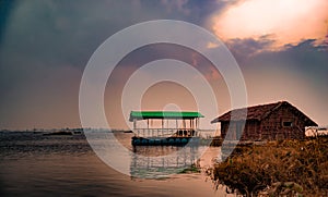 Loktak lake's floating hut