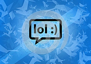 LOL bubble aesthetic abstract icon on blue background