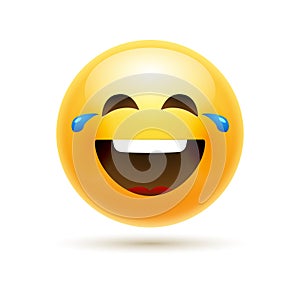 Lol emoji icon smile face. Emoticon joke happy cartoon funny lol emoji illustration