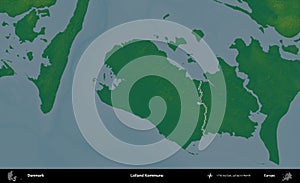 Lolland Kommune outlined, Denmark. Physical