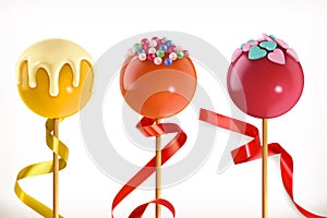 Lollipop candy. 3d vector icon