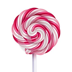 Lollipop candy isolated on white background.