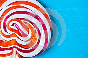 Lollipop candy on a turquoise background