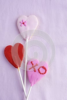 Lollipop cookie hearts
