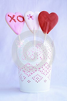 Lollipop cookie hearts