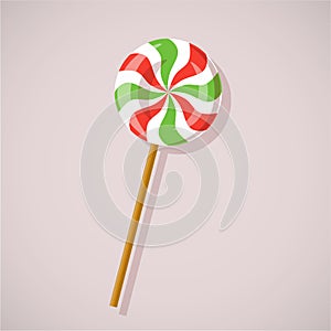 Lollipop flat icon. Illustration for holiday, sweet, treat or childy concept