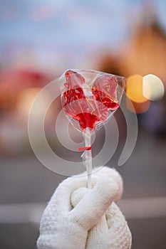 Lollipop in hands