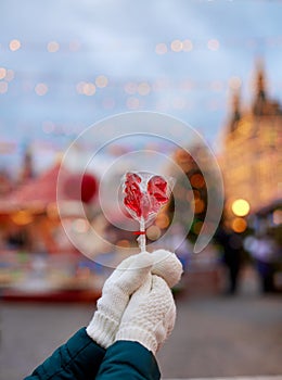 Lollipop in hands