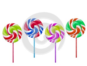Lollipop isolated  white background striped taste