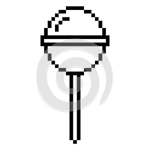 Lollipop pixel art black and white