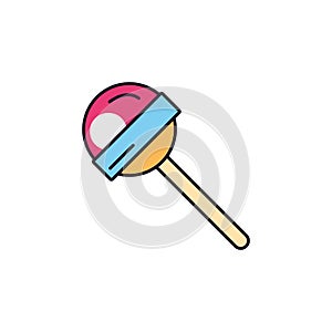 Lollipop sweet and candies icon line fill