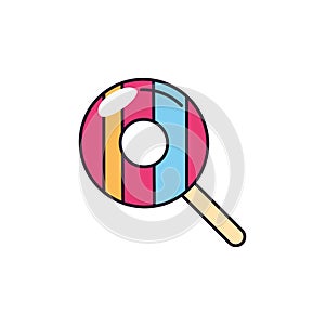 Lollipop sweet and candies icon line fill