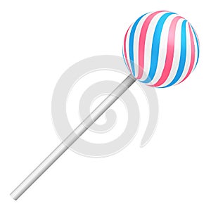 Lollipop on a white background. A realistic sweet candy. Vector illustration