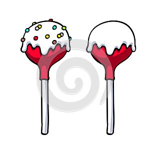 Lollipops cake pops set vector illustration.