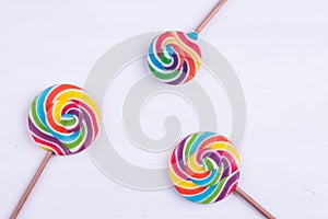 Lollipops on a white background