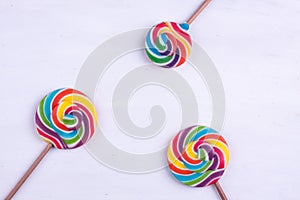 Lollipops on a white background