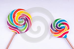 Lollipops on a white background