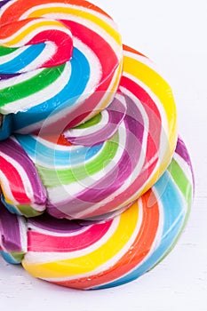 Lollipops on a white background