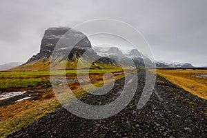 Lomagnupur Mountain, Amazing Icelandic landscape.