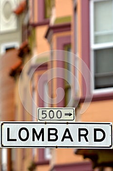 Lombard St - Street sign in San Francisco CA