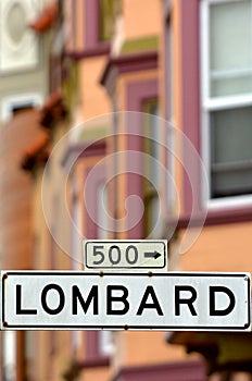 Lombard St - Street sign in San Francisco CA photo