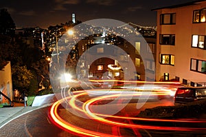 Lombard Street at night