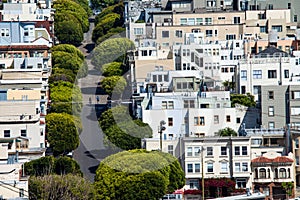 Lombard street on Russian hill, San Francisco photo