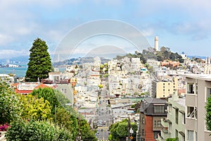 Lombard street on Russian hill, San Francisco