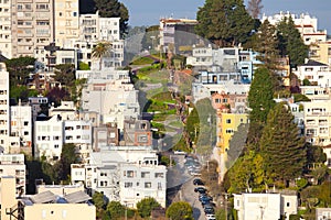 Lombard Street on Russian Hill in San Francisco photo