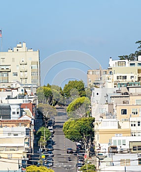 Lombard Street in San Francisco as seen from Russian Hill photo