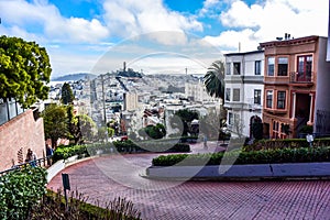 Lombard street in San Francisco, Californa, USA photo