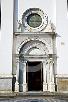 Lombardy in the busto brick tower sidewalk italy photo