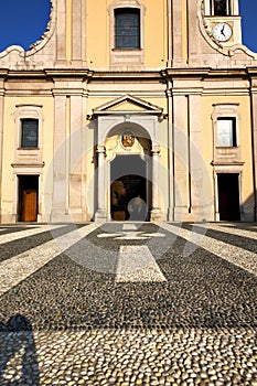 Lombardy in the castano primo old church closed brick photo