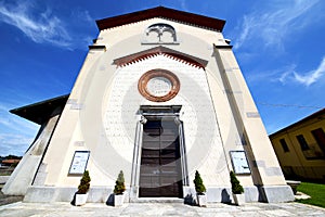 Lombardy in the crugnola church closed brick tower sidew