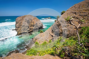 Lombok island - the beautiful coastal scenery of Wae Beach photo