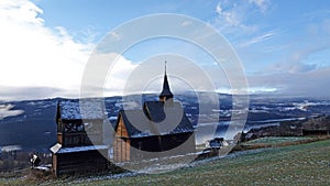 Lomen stave church at Sildrefjord in Norway