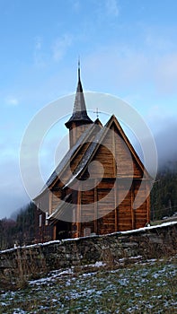 Lomen stave church at Sildrefjord in Norway