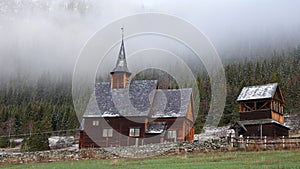 Lomen stave church at Sildrefjord in Norway