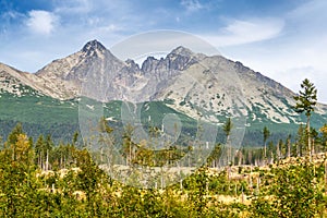 Lomnický štít v Národnom parku Vysoké Tatry na Slovensku.