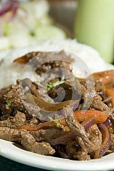 Lomo saltado peruvian steak photo