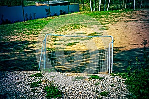 Lomography, rural football field in summer