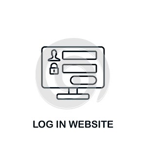 Lon In Website icon. Monochrome simple Web Design icon for templates, web design and infographics