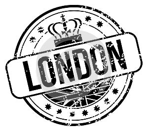 London air mail stamp. Grunge retro label
