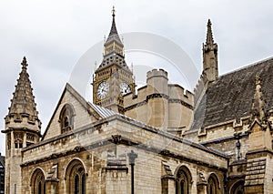 London Big Ben behind of House of Commons