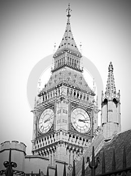 london big ben and construction england aged