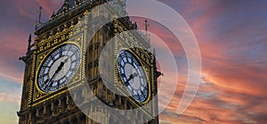 London Big Ben - The Elizabeth Tower is the clock tower of the Palace of Westminster