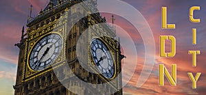 London Big Ben - The Elizabeth Tower is the clock tower of the Palace of Westminster