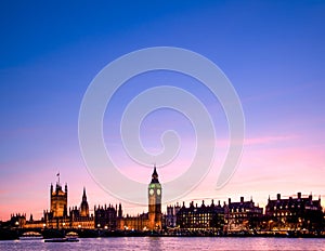 London Big Ben, House of Parliament and Thames river